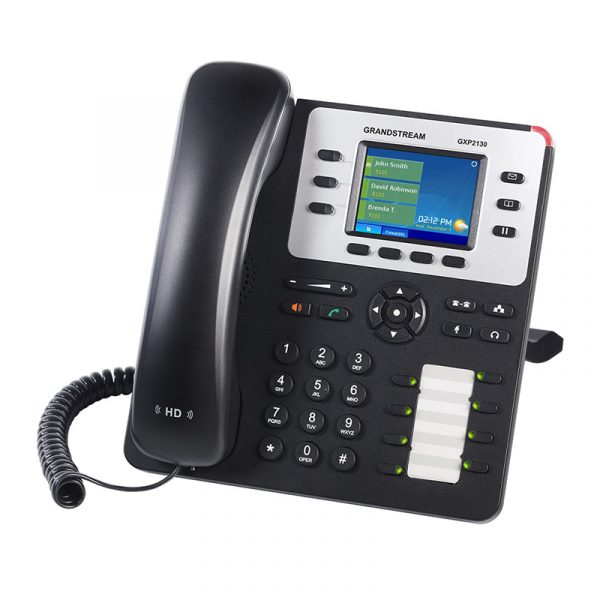 Grandstream GXP2130 / 3-line Enterprise HD IP Phone, Bluetooth, 320×240 TFT color LCD, dual GigE ports with 802.3af PoE, (with power supply)
