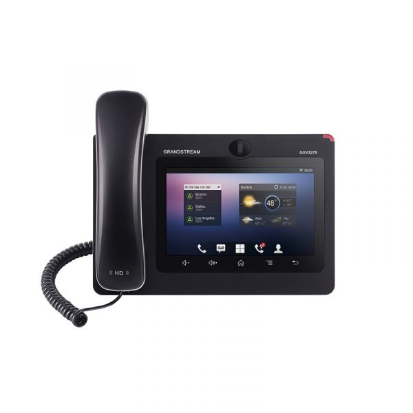Grandstream GXV3275 / IP Multimedia Video Phone, 7″ capasitive touch screen color LCD (1024×600), 1.3M CMOS camera,Dual 100M/1000M Ethernet 802.3af PoE