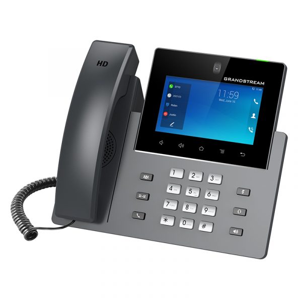 Grandstream GXV3350 / IP Multimedia Video Phone, 5″ capasitive touch screen color LCD (1280×720), 1 M CMOS camera,Dual 100M/1000M Ethernet PoE/PoE+