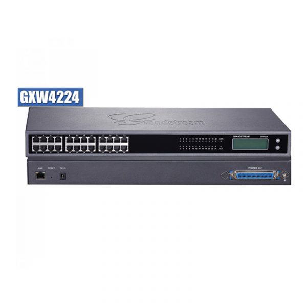 Grandstream GXW4224 / 24 x RJ11 FXS ports and 1 x 50-pin Telco connector, 1 x 10M/100/1000 Mbps auto-sensing RJ45 port, G.711, G. 723, G.726