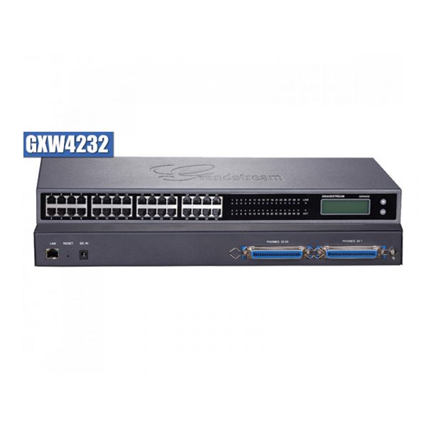 Grandstream GXW4232 / 32 x RJ11 FXS ports and 2 x 50-pin Telco connector, 1 x 10M/100/1000 Mbps auto-sensing RJ45 port, G.711, G. 723, G.726