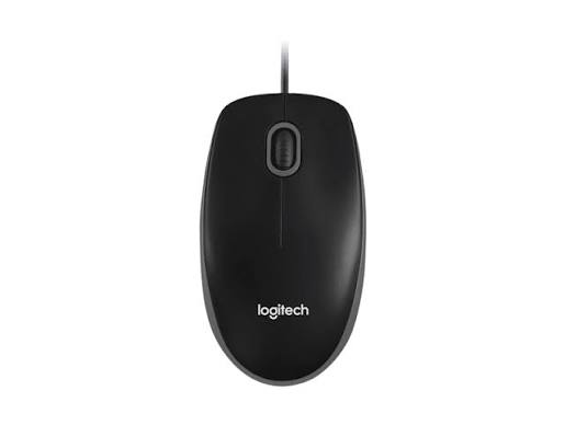 LOGITECH B100 Corded Mouse — BLACK — USB